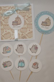 Kot Pusheen kotek Puszin kubeczki papierowe słomki i talerzyki na urodziny-2