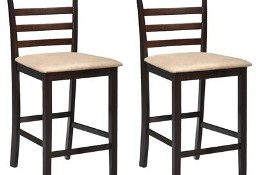 vidaXL Krzesła barowe, 2 szt., brązowe, tkanina