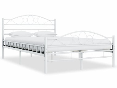 vidaXL Rama łóżka, biała, metalowa, 120 x 200 cm 285302-1