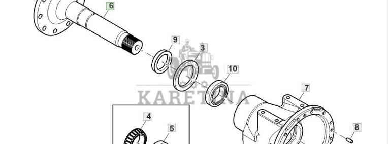 John Deere 6230 6250 - półoś R293693-1