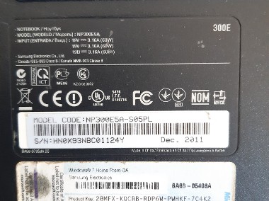 Laptop Samsung NP300E5A-S05PL - używany. Ładowarka niekompletna -1