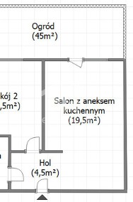2 pokoje/umeblowane/ogród 44m/wysokość 3,30m-2