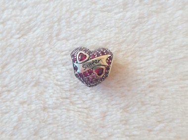 Koralik serce bead charms srebro 925 do bransoletki modułowej siostra sister-1