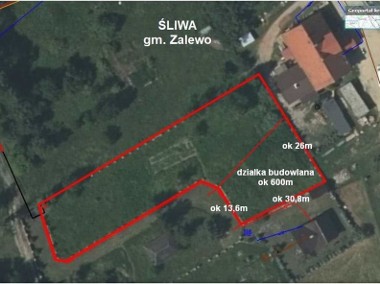 ŚLIWA, Zalewo, działka budowlana, fundament, ogrod-1