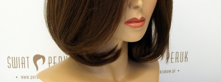 Peruka półdługa z włosa naturalnego w kolorze brązu Radom-1