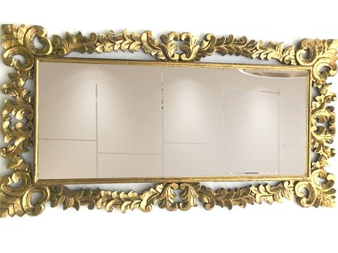 Lustro w złotej drewnianej ramie, RĘCZNIE RZEŹBIONA, GLAMOUR 80x150cm-1
