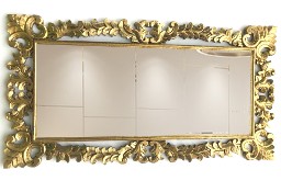 Lustro w złotej drewnianej ramie, RĘCZNIE RZEŹBIONA, GLAMOUR 80x150cm
