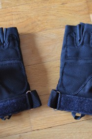 Rękawice taktyczne wojskowe militarne czarne (black) bezpalcowe-2