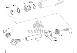 New Holland T6090 T6070 Silownik hydraul double acting, 55mm rod, 168mm stroke 84365644