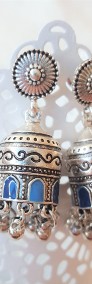 Nowe indyjskie kolczyki jhumka srebrny kolor dzwonki handmade boho hippie etno-4