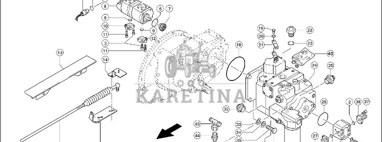 Claas Lexion 580 CIĘGNO BOWDENA 0000696431 (Pompy hydrauliczne)-1