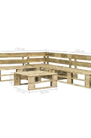 vidaXL 4-cz. zestaw wypoczynkowy do ogrodu, palety, drewno 276313-3