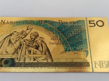 banknot kolekcjonerski pozłacany 24k + kolor 50 zł Jan Paweł II - wysyłka gratis-2
