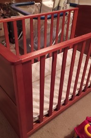 łóżeczko dla niemowlaka, drewno kolor mahoń-3