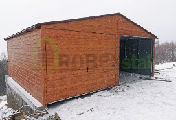 Garaż drewnopodobny 6 x 5,0 złoty dąb/orzech premium producent garaży na wymiar