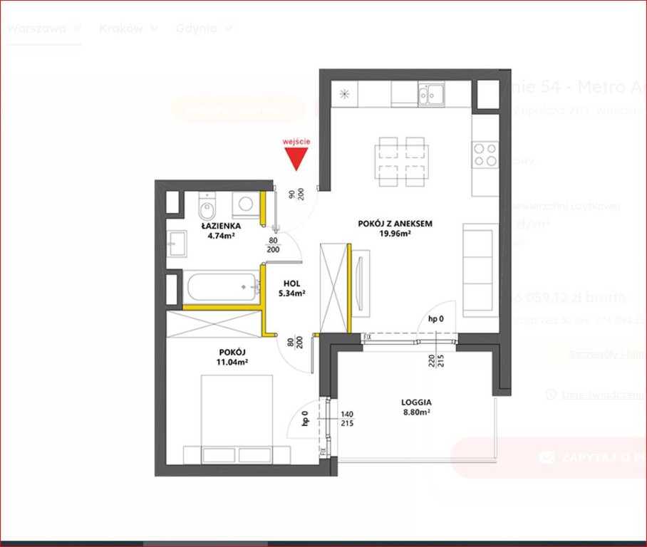 2 pokoje z dużym balkonem, Kamionek Praga Południe.