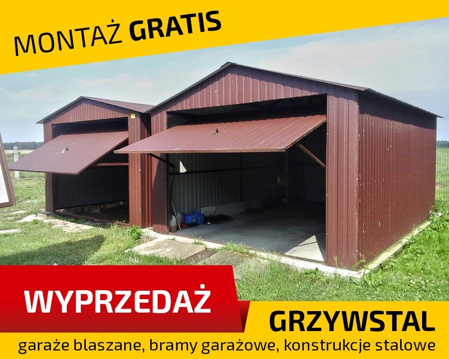 Garaż Blaszany Blaszak Dwuspadowy Z Blachy Trapezowej W Kolorze ...