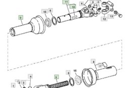 John Deere CTS - podajnik poziomy - jarzmo z wałem AH156360