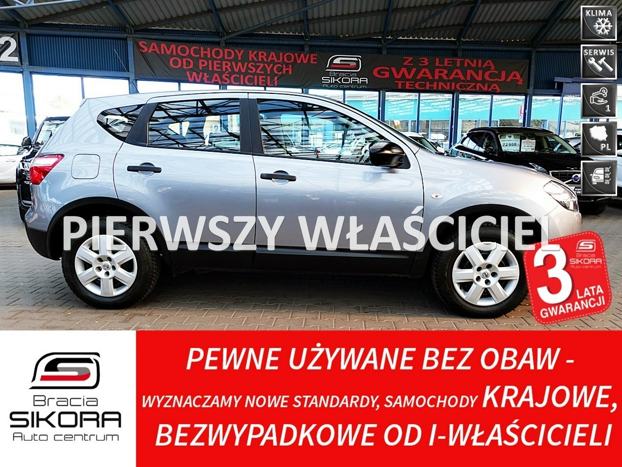 Nissan Qashqai I TYLKO 97tyś KM 1-WŁAŚCICIEL 1,6 benzyna 3Lata GWAR. Kraj Bezwypadkow