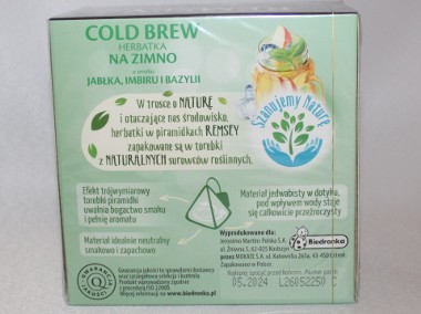 Herbata Remsey na zimno cold brew owocowa jabłko imbir bazylia-2