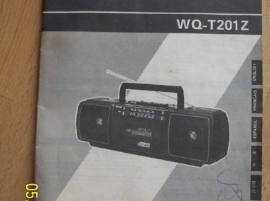 instrukcja;  RADIO SHARP;  WQ-I201Z; z 1992  gwarancja; schemat; NIE po polsku -1