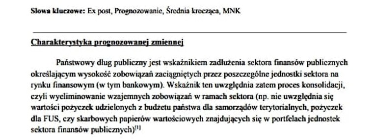 „Prognozowanie przyszłej wartości kwartalnego zadłużenia﻿ skarbu Państwa"-1