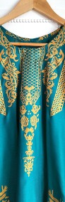 Komplet orientalny indyjski spodnie tunika wzór boho hippie bohemian zielony-3