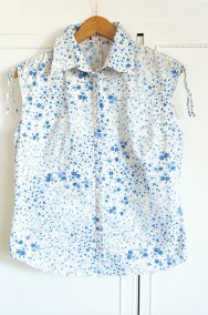 Kwiatowa koszula Armand Thierry L 40 bez rękawów bawełna floral cottagecore-2