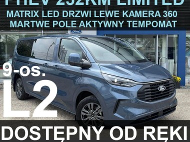 Ford Transit Custom PHEV 232KM Limited 9-osob. Kamera 360 Drzwi Lewe Matrix LEd Od ręki-1