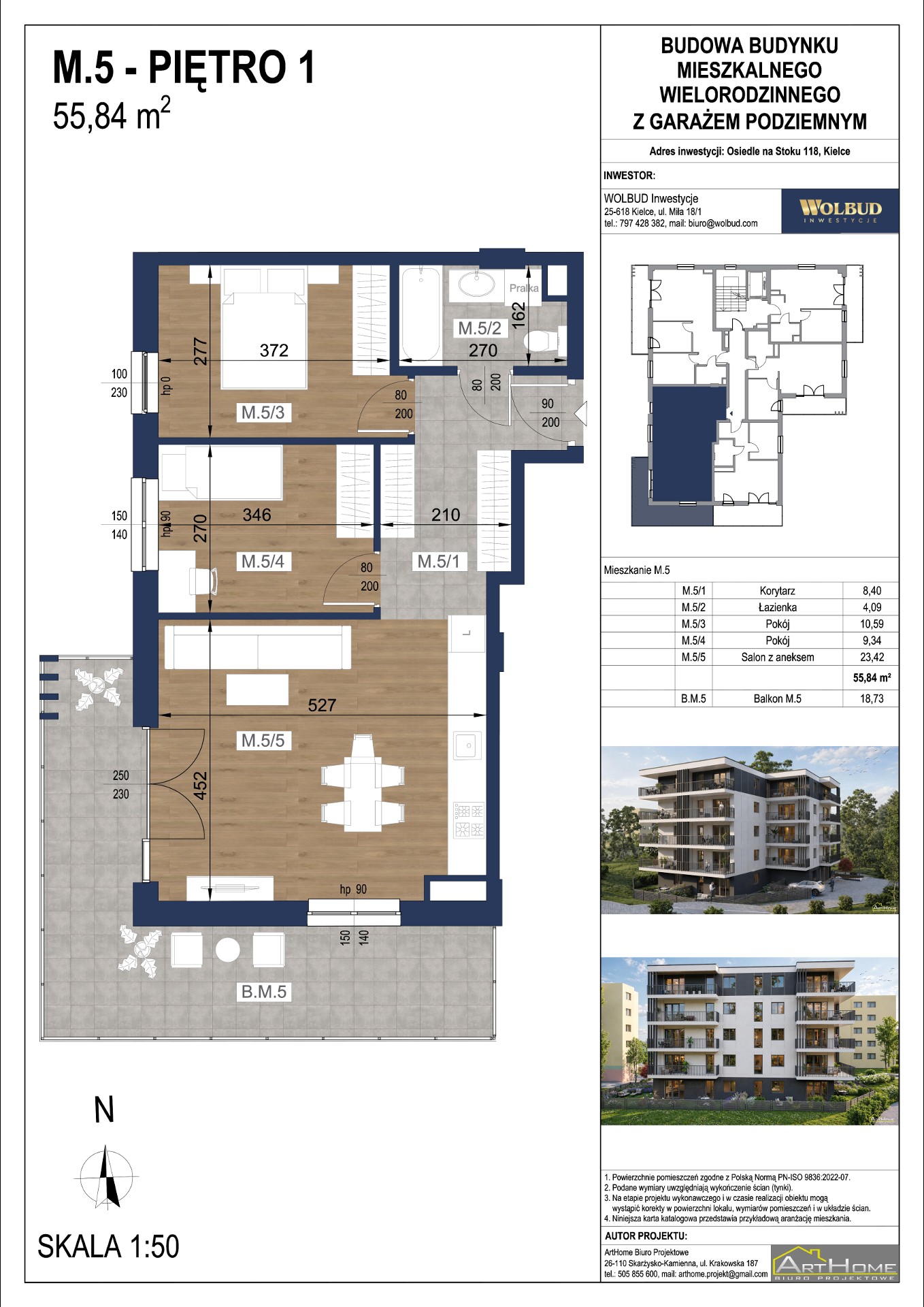 Nowoczesne 3 pokoje| 55,84 m²|Os. Stok 118 PROMOCJA - Widok 2