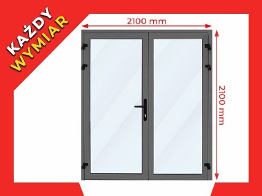 Drzwi Sklepowe Aluminiowe PCV ZIMNE 2100 x 2100 mm-1