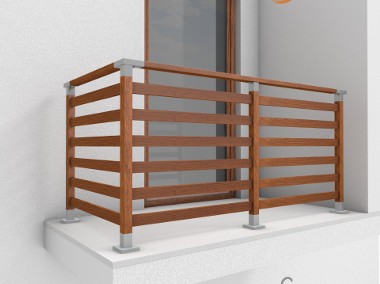 Balustrada taras balkon barierka poręcz dekor drewna stal nierdzewna aluminium-1