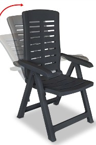 vidaXL Rozkładane krzesła ogrodowe, 2 szt., plastikowe, antracytowe43897-2