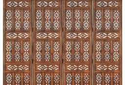 vidaXL Parawan 4-panelowy, rzeźbiony, brąz, 160x165 cm, drewno mango285325