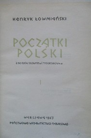 Początki Polski - H.Łowmiański / historia / starożytność/Polska/Słowianie-2