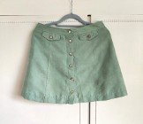 Mini spódnica H&M 38 M zielona pistacjowa na guzki miniówka spódniczka
