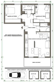 3 pok. + balkon | miejsce postojowe | 2 kom. lok.-2