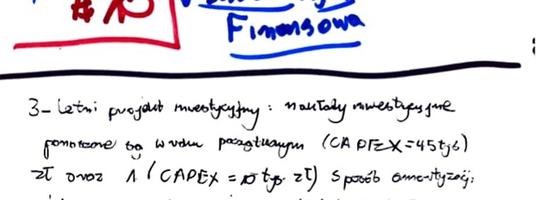 "Projekt inwestycyjny, CAPEX / Matematyka Finansowa" - Zestaw 1 rozwiązań. pozio-1