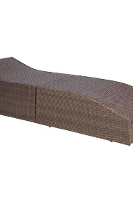 vidaXL Leżak ogrodowy z poduszką, rattan PE, brązowy 44135-2