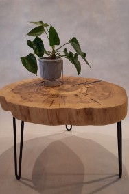 Stolik kawowy plaster drewna wiąz loft industrial od ręki-2