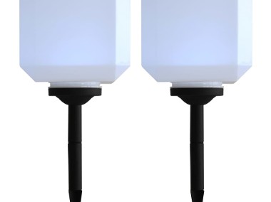 vidaXL Sześcienne lampy solarne na zewnątrz, 2 szt., LED, 20 cm, białe 44463-1