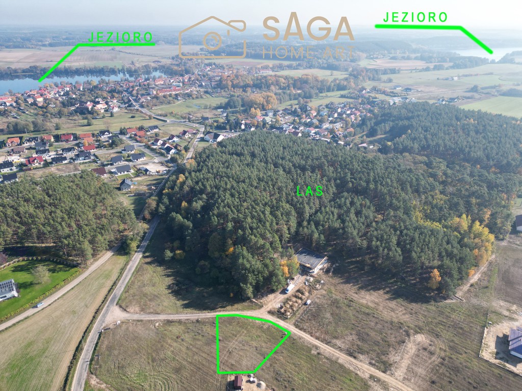 Działka 943 m²/0% prowizji/2 jeziora/las/media/MPZP – pohled 2