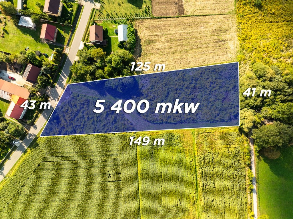 Płaska, prostokątna działka 33 km do Krakowa, małopolskie