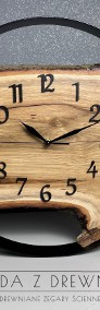 Drewniany zegar ścienny, na zamówienie, średnica 40 cm | CUDA Z DREWNA-4