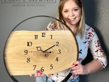 Drewniany zegar ścienny, na zamówienie, średnica 40 cm | CUDA Z DREWNA-1