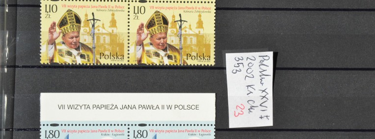 Papież Jan Paweł II Polska XXVI ** Wg Ks Chrostowskiego 353 z nazwą emisji-1