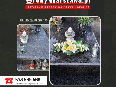Mycie grobu Warszawa, dekoracja wiązanki i znicze-1