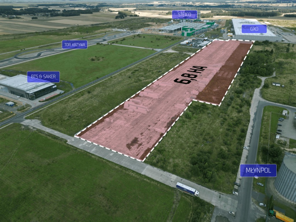 Wybetonowana, ogrodzona, oświetlona działka wraz z halą 384 m² tuż przy A4 – pohled 2