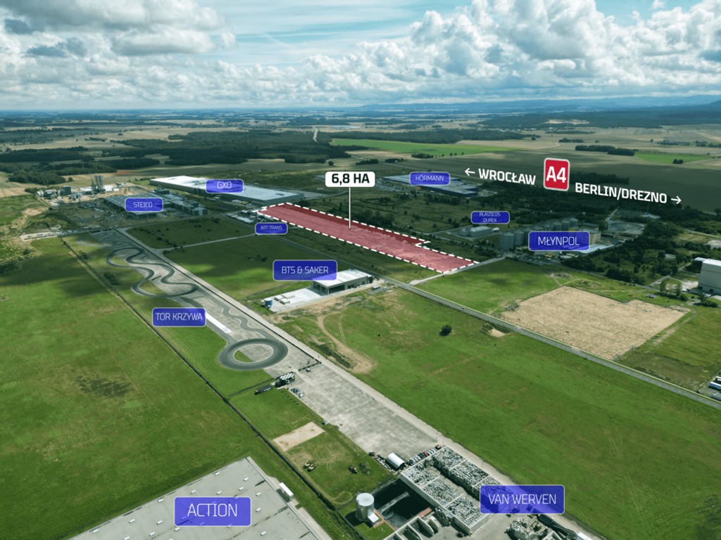 Wybetonowana, ogrodzona, oświetlona działka wraz z halą 384 m² tuż przy A4 – pohled 4