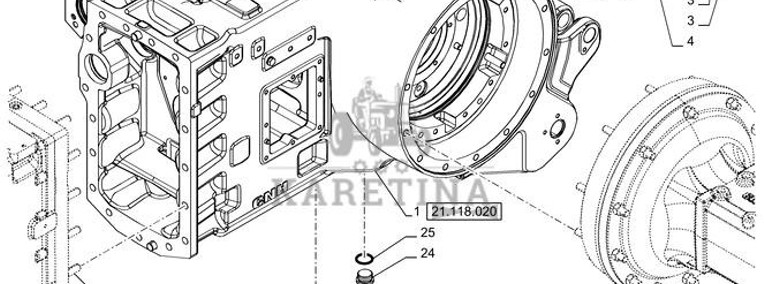 New Holland T6070 Korpus przekładni 48026310-1